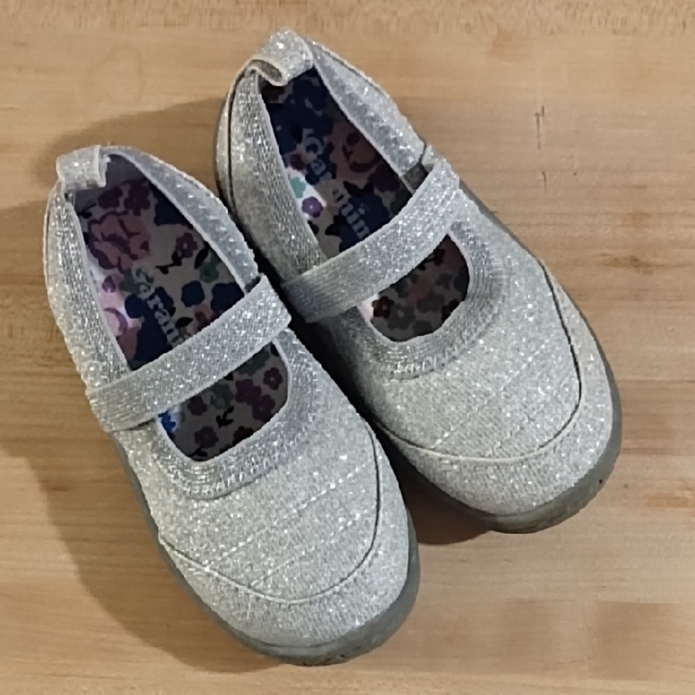 Garanimals Silver Dress Shoes Sparkly Mary Jane Style